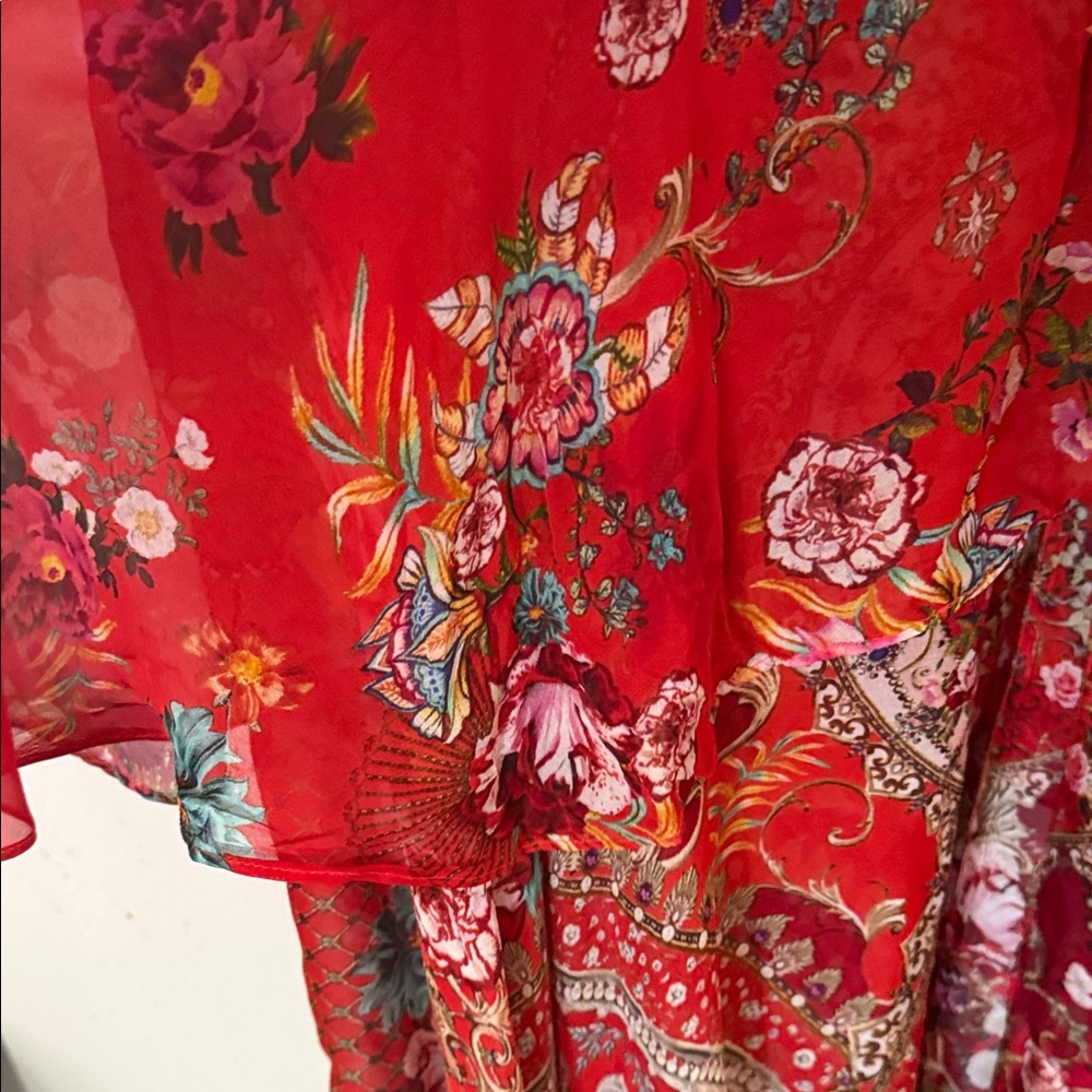 Camilla Vibrant Red Patterned Dress - Picture 4 of 4